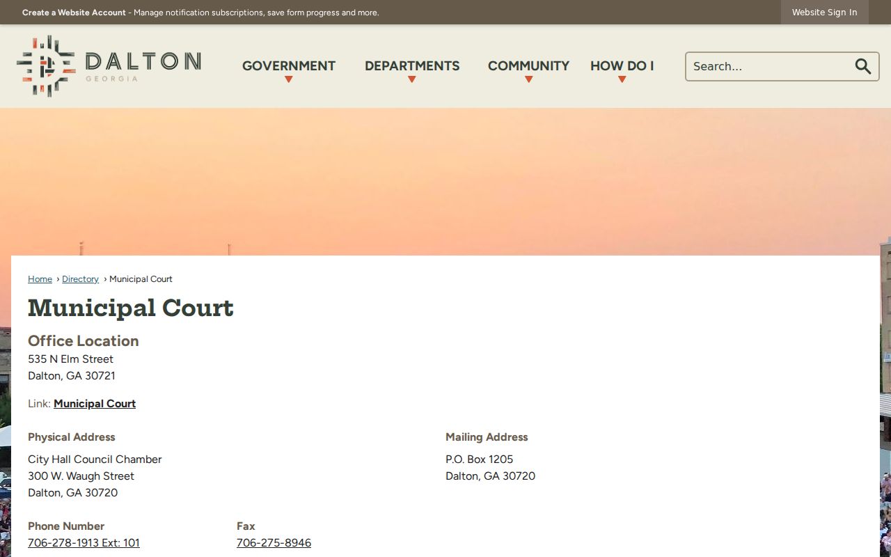 Dalton court docket staff directory and clerk contacts